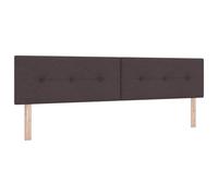 vidaXL Tête de lit LED en Tissu Marron foncé avec des Boutons, 200 cm, à Fixer au Mur. Un élément déco Moderne pour Une Ambiance Cozy, avec Un Appui-tête rembourré et Un Cadre Ajustable.