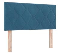 vidaXL Tête de lit LED en Velours Bleu foncé avec Design en Blocs de Diamants, 90 cm, éclairage Ajustable, fixée au Mur, Super Durable et agréable au Toucher, Parfait pour la Chambre.