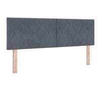 vidaXL Tête de Lit LED Géométrique Gris foncé 144 cm Velours, Têtière Moderne rembourrée, Design réglable Robuste, Gain de Place Mural, Finition en Velours Chic.