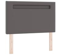 vidaXL Tête de lit avec des lumières à LED Gris 90 cm PVC, Têtière Moderne pour Chambre, rectangulaire, réglable en Hauteur, Design Mural LED, Durable, Polyvalente