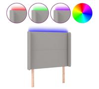 Tête de Lit à LED Gris Foncé 83x16x78/88 cm Tissu Meuble de Chambre vidaXL