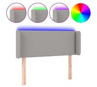 vidaXL Tête de Lit à LED Meuble de Chambre à Coucher Accessoire de Lit Simple Tête de Cadre de Lit Intérieur Gris Clair 3123078