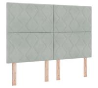 vidaXL Tête de lit LED Gris Clair Ensemble de 3 Gris Clair Tissu, Bois