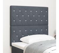 vidaXL Tête de lit LED avec des Boutons en Cristal Gris foncé, 90 cm, Port USB C, se Fixe au Mur, Meuble Chic pour la Chambre, Espace Nuit stylé pour Adultes, Design Moderne en Velours Tout Doux