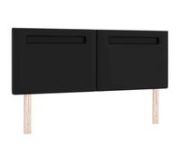 vidaXL Tête de lit LED Noir 144 cm Cuir synthétique, Sommiers réglables, Forme rectangulaire, Meuble Moderne, éclairage intégré, améliorations stylées pour la déco de Chambre
