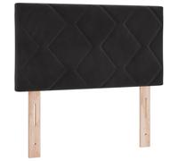 vidaXL Tête de Lit LED Noire Ensemble de 2 Noir Tissu et Bois 80 cm