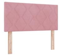 vidaXL Tête de lit LED Rose 90 cm Velours | Ce motif de blocs en diamant donne vraiment du style à ta chambre, Charge tes appareils facilement, Tissu doux en polyester