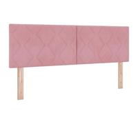 vidaXL Tête de Lit LED Rose Ensemble de 2 Rose Tissu, Bois 160 cm