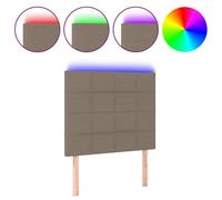 vidaXL Tête de Lit à LED Meuble de Chambre à Coucher Accessoire de Lit Simple Tête de Cadre de Lit Intérieur Taupe 100x5x118/128 cm Tissu Taupe
