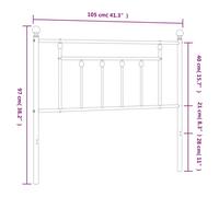 vidaXL Tête de lit métal Blanc 100 cm, tête de lit en métal, tête de lit Blanche, tête de lit pour lit Simple