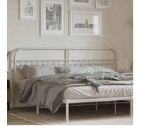 vidaXL Tête de lit métal blanc 200 cm, tête de lit en métal, tête de lit haute, tête de lit pour lit double, tête de lit 376687