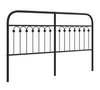 vidaXL Tête de lit métal noir 150 cm, tête de lit en métal, tête de lit haute, tête de lit pour lit double, tête de lit 376634