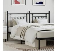 Vidaxl Tête De Lit Métal Noir 180 Cm Noir