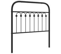vidaXL Tête de lit métal Noir 90 cm, tête de lit en métal, tête de lit Haute, tête de lit pour lit Simple, tête de lit Noire, tête de lit Simple