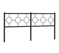 vidaXL Tête de Lit Métal, Tête de Lit avec Pieds, Meuble de Chambre à Coucher, Accessoire de Lit Double, Tête de Cadre de Lit, Noir 180 cm