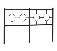 vidaXL Tête de Lit Métal, Tête de Lit avec Pieds, Meuble de Chambre à Coucher, Accessoire de Lit Double, Tête de Cadre de Lit, Noir 150 cm