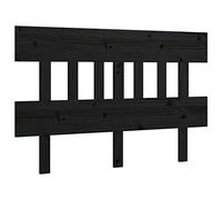 vidaXL Tête de Lit Meuble de Chambre à Coucher Tête de Cadre de Lit Accessoire de Lit Double Intérieur Noir 123,5x3x81 cm Bois Massif de Pin