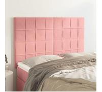 vidaXL Tête de lit simple velours rose 144×5×118/128 cm