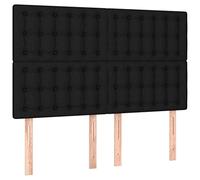 vidaXL Tête de Lit Meubles de Chambre à Coucher Accessoires de Lit Simple Têtes de Cadre de Lit Intérieur Noir 144x5x118/128 cm Tissu