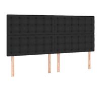 vidaXL Têtes de lit 4 pcs Similicuir Noir 100x5x78/88 cm