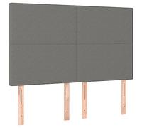 vidaXL Tête de Lit Meubles de Chambre à Coucher Accessoires de Lit Simple Têtes de Cadre de Lit Intérieur Gris Foncé 144x5x118/128 cm Tissu