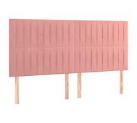 vidaXL Tête de Lit Meubles de Chambre à Coucher Accessoires de Lit Simple Têtes de Cadre de Lit Intérieur Rose 180x5x118/128 cm Velours