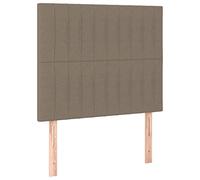 vidaXL Tête de Lit Meubles de Chambre à Coucher Accessoires de Lit Simple Têtes de Cadre de Lit Intérieur Taupe 80x5x118/128 cm Tissu