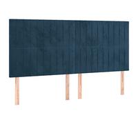 vidaXL Tête de Lit Meubles de Chambre à Coucher Accessoires de Lit Simple Têtes de Cadre de Lit Intérieur Bleu Foncé 180x5x118/128 cm Velours