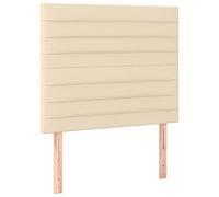 vidaXL Tête de Lit Meubles de Chambre à Coucher Accessoires de Lit Simple Têtes de Cadre de Lit Intérieur Crème 80x5x118/128 cm Tissu