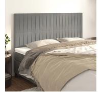 vidaXL Tête de lit 160x5x118/128 cm Velours Gris clair