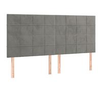 vidaXL Tête de Lit Meubles de Chambre à Coucher Accessoires de Lit Simple Têtes de Cadre de Lit Intérieur Gris Clair 160x5x118/128 cm Velours