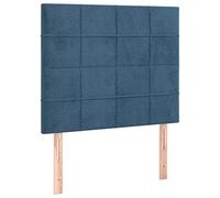 vidaXL Tête de Lit Meubles de Chambre à Coucher Accessoires de Lit Simple Têtes de Cadre de Lit Intérieur Bleu Foncé 90x5x118/128 cm Velours