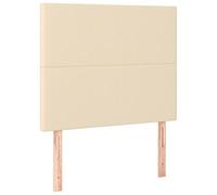 vidaXL Tête de Lit Meubles de Chambre à Coucher Accessoires de Lit Simple Têtes de Cadre de Lit Intérieur Crème 100x5x118/128 cm Tissu