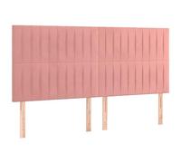 vidaXL Tête de Lit Meubles de Chambre à Coucher Accessoires de Lit Simple Têtes de Cadre de Lit Intérieur Rose 200x5x118/128 cm Velours