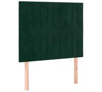 vidaXL Tête de Lit Meubles de Chambre à Coucher Accessoires de Lit Simple Têtes de Cadre de Lit Intérieur Vert Foncé 100x5x118/128 cm Velours