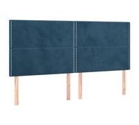 vidaXL Tête de Lit Meubles de Chambre à Coucher Accessoires de Lit Simple Têtes de Cadre de Lit Intérieur Bleu Foncé 160x5x118/128 cm Velours