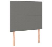 vidaXL Tête de Lit Meubles de Chambre à Coucher Accessoires de Lit Simple Têtes de Cadre de Lit Intérieur Gris Foncé 80x5x118/128 cm Tissu