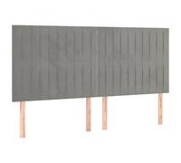 vidaXL Tête de lit 160x5x118/128 cm Velours Gris clair