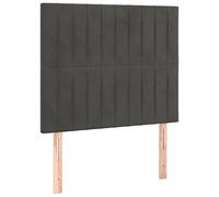 vidaXL Tête de Lit Meubles de Chambre à Coucher Accessoires de Lit Simple Têtes de Cadre de Lit Intérieur Gris Foncé 90x5x118/128 cm Velours