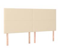 vidaXL Tête de Lit Meubles de Chambre à Coucher Accessoires de Lit Simple Têtes de Cadre de Lit Intérieur Crème 160x5x118/128 cm Tissu