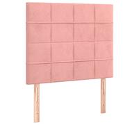 vidaXL Tête de lit simple en velours rose 80x5x118/128 cm