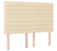 vidaXL Tête de lit cadre intérieur en tissu crème 144x5x118/128 cm