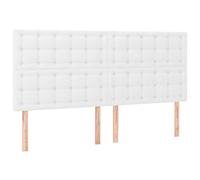 vidaXL Tête de Lit Meubles de Chambre à Coucher Accessoires de Lit Simple Têtes de Cadre de Lit Intérieur Blanc 160x5x118/128 cm Similicuir
