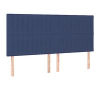 Vidaxl Têtes De Lit 4 Pcs Bleu 100x5x78/88 Cm Tissu Bleu