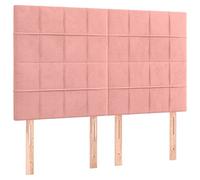 vidaXL Tête de Lit Meubles de Chambre à Coucher Accessoires de Lit Simple Têtes de Cadre de Lit Intérieur Rose 144x5x118/128 cm Velours