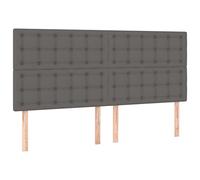 vidaXL Tête de Lit Meubles de Chambre à Coucher Accessoires de Lit Simple Têtes de Cadre de Lit Intérieur Gris 180x5x118/128 cm Similicuir