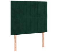 vidaXL Tête de lit simple Velours Vert foncé 90x5x118/128 cm