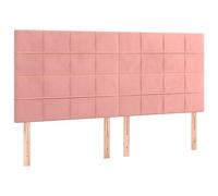 vidaXL Tête de lit velours rose 200x5x118/128 cm