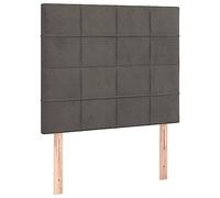 vidaXL Tête de Lit Meubles de Chambre à Coucher Accessoires de Lit Simple Têtes de Cadre de Lit Intérieur Gris Foncé 100x5x118/128 cm Velours