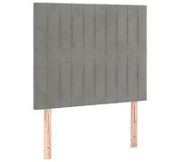 vidaXL Tête de Lit Meubles de Chambre à Coucher Accessoires de Lit Simple Têtes de Cadre de Lit Intérieur Gris Clair 90x5x118/128 cm Velours